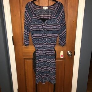W.F. Size Large Aztec Stripe Dress